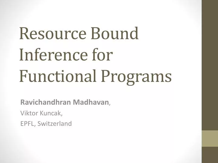 resource bound inference for functional programs
