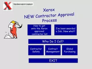 Xerox NEW Contractor Approval Process