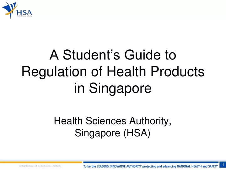 a student s guide to regulation of health products in singapore