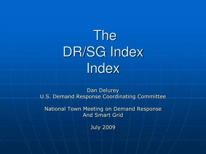the dr sg index index
