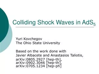 Colliding Shock Waves in AdS 5