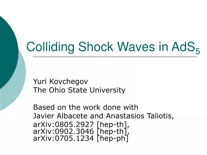 colliding shock waves in ads 5
