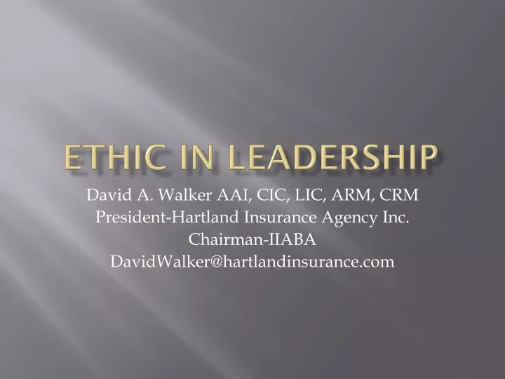 ethic in leadership