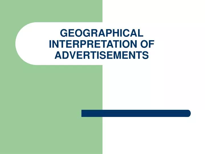 geographical interpretation of advertisements