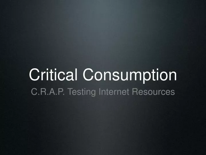 critical consumption