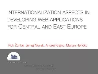 Internationalization aspects in developing web applications for Central and East Europe