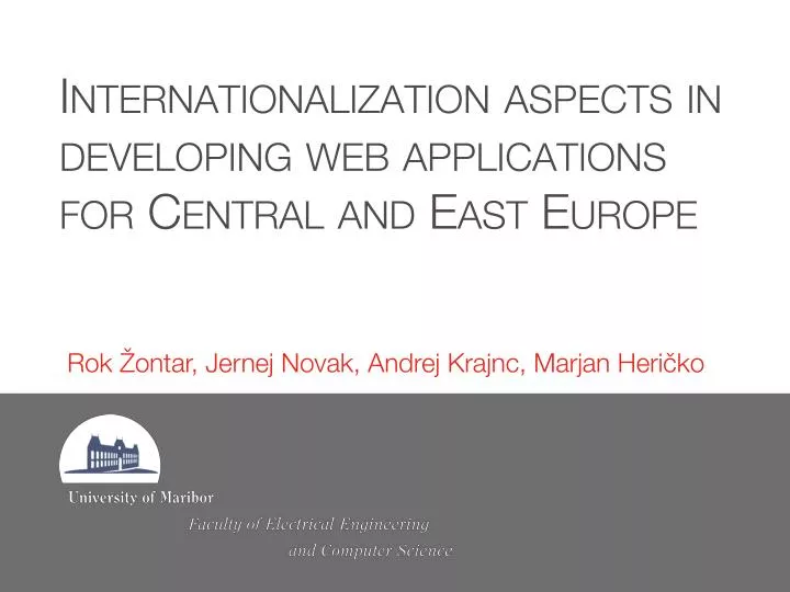internationalization aspects in developing web applications for central and east europe