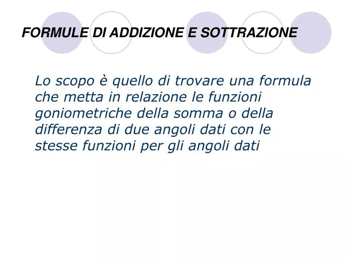 formule di addizione e sottrazione