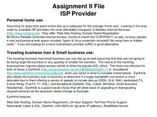 Assignment II File ISP Provider