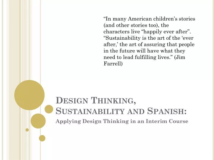 design thinking sustainability and spanish