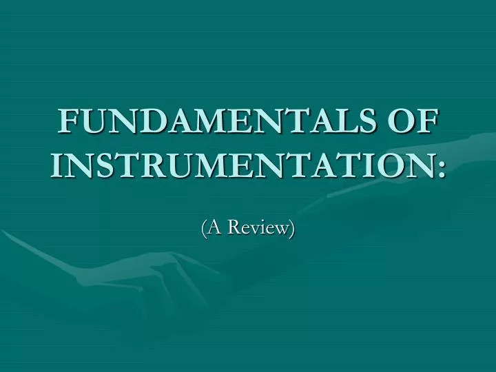 fundamentals of instrumentation