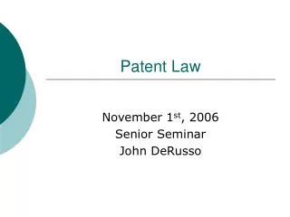 Patent Law