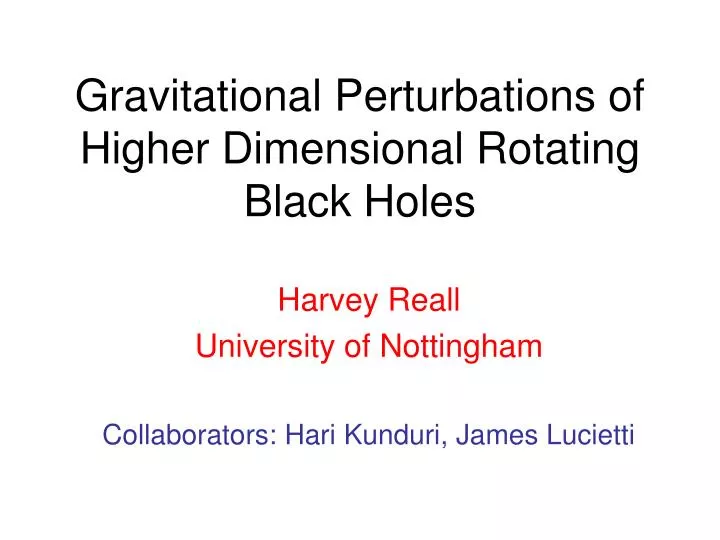 gravitational perturbations of higher dimensional rotating black holes