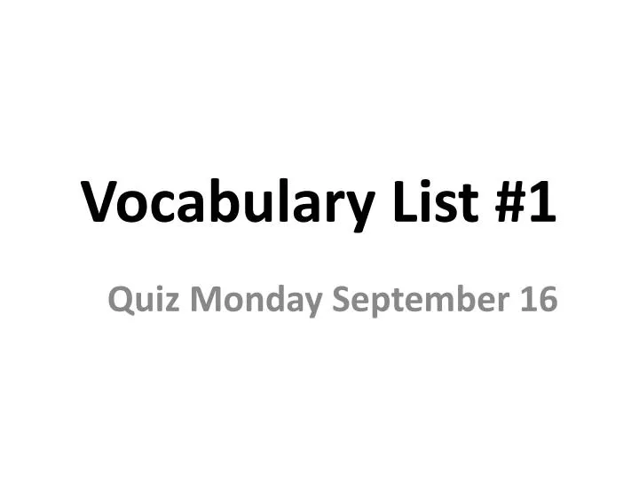 vocabulary list 1