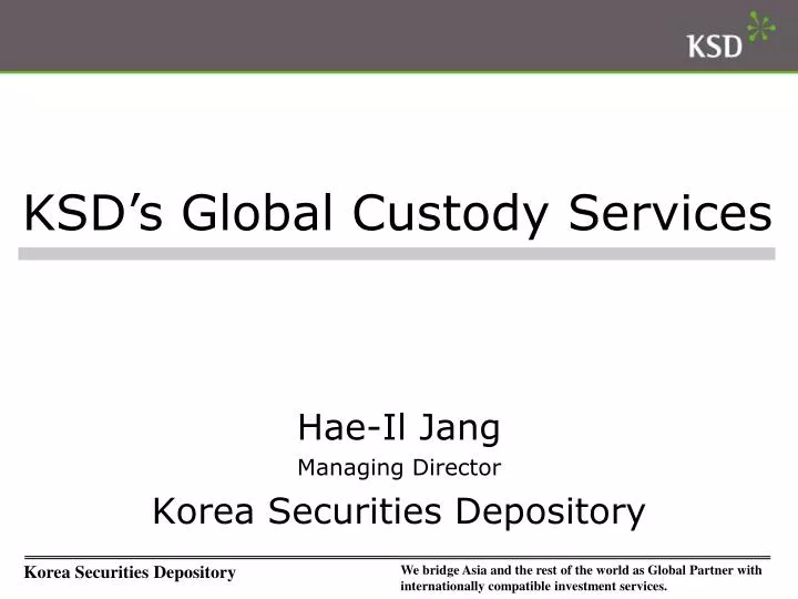 hae il jang managing director korea securities depository
