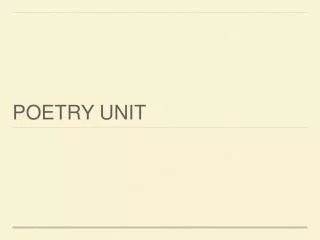 POETRY UNIT