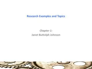 Research Examples and Topics