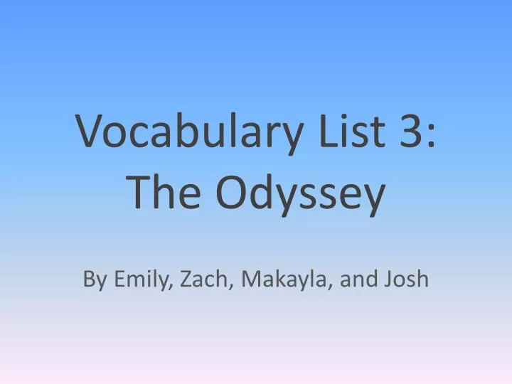 vocabulary list 3 the odyssey