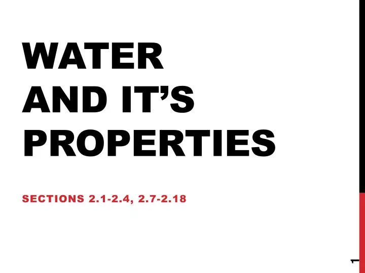water and it s properties