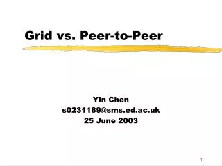 Grid vs. Peer-to-Peer