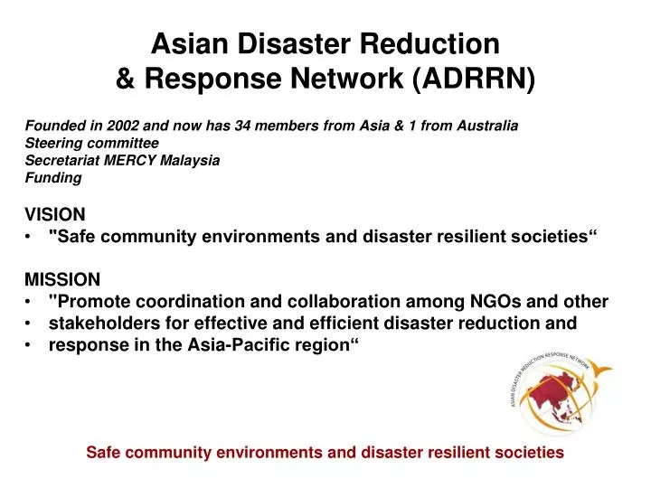 asian disaster reduction response network adrrn