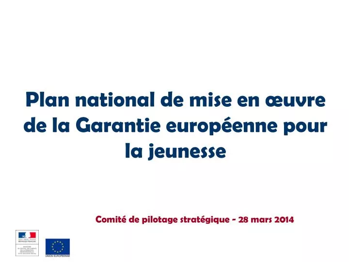 plan national de mise en uvre de la garantie europ enne pour la jeunesse