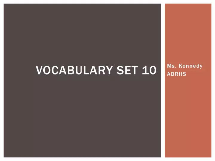 vocabulary set 10