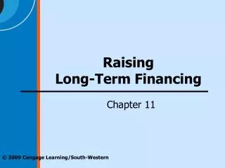 Raising Long-Term Financing