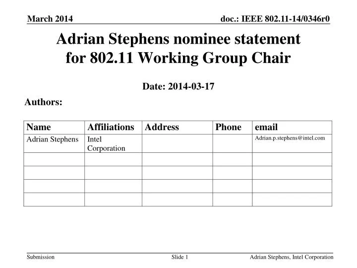 adrian stephens nominee statement for 802 11 working group chair
