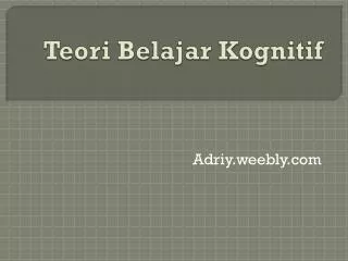 teori belajar kognitif