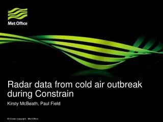 Radar data from cold air outbreak during Constrain