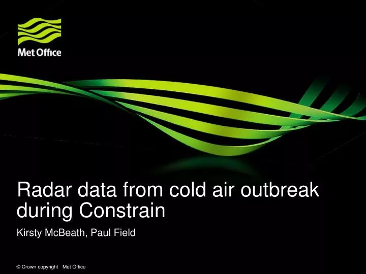 radar data from cold air outbreak during constrain