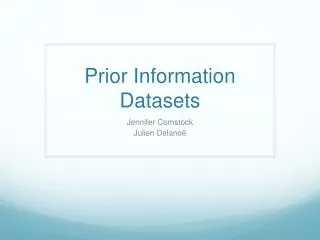 Prior Information Datasets