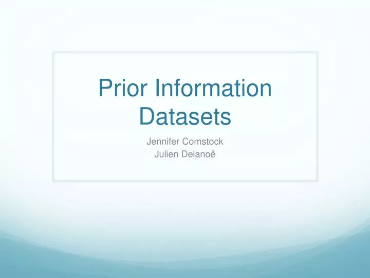 prior information datasets