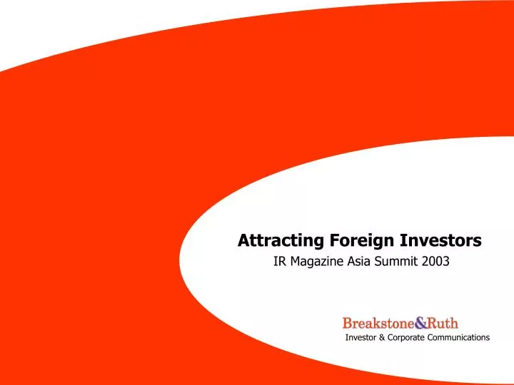 attracting foreign investors ir magazine asia summit 2003