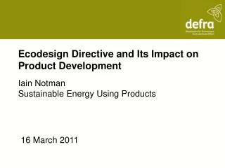 Ecodesign Directive and Its Impact on Product Development