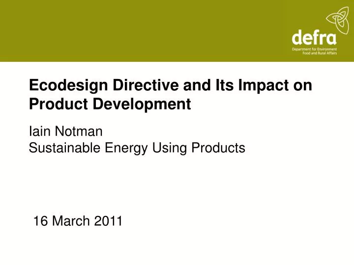 ecodesign directive and its impact on product development