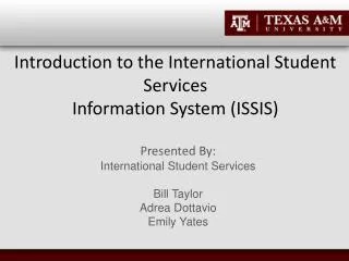 Introduction to the International Student Services Information System (ISSIS)