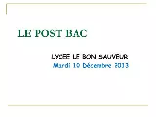 le post bac