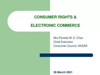 CONSUMER RIGHTS &amp; ELECTRONIC COMMERCE