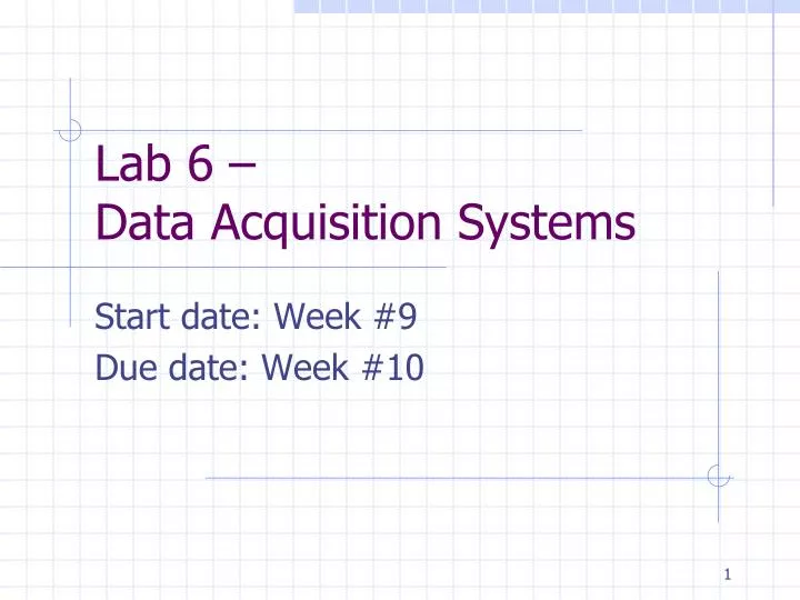 lab 6 data acquisition systems