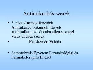 antimikrob s szerek
