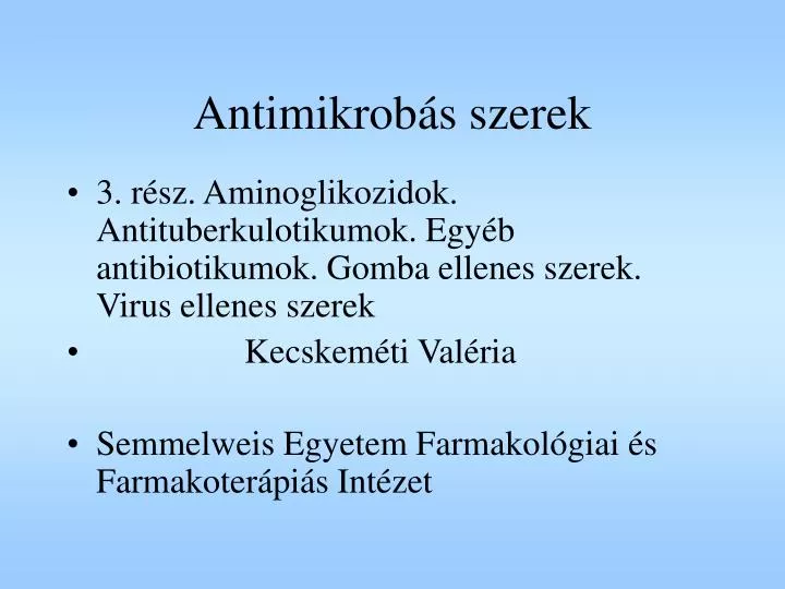 antimikrob s szerek