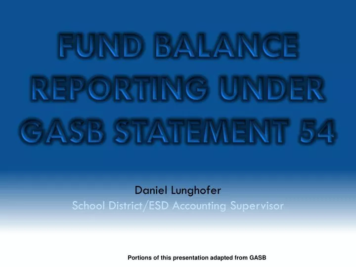 fund balance reporting under gasb statement 54