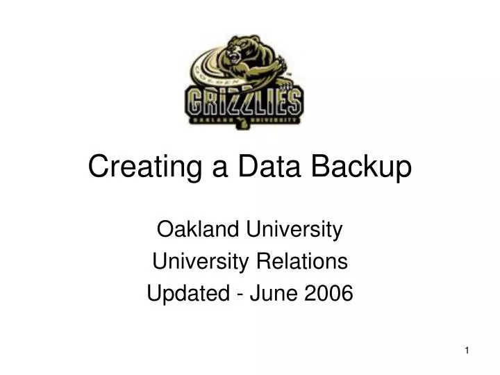 creating a data backup