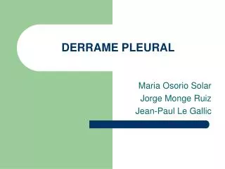 derrame pleural