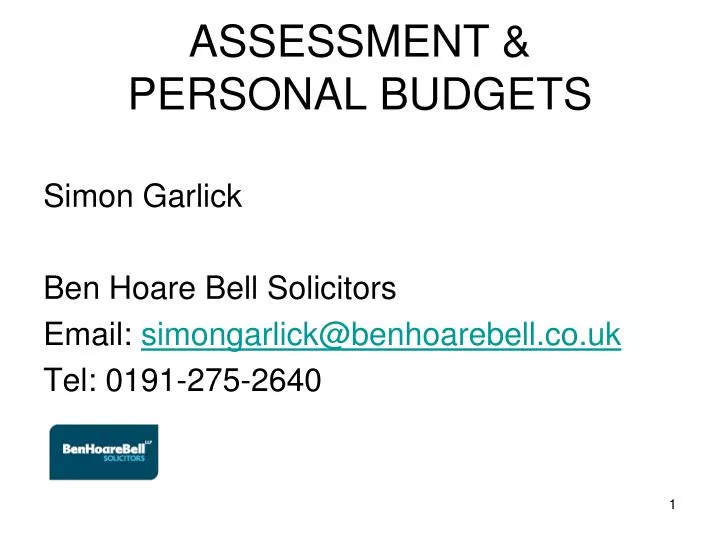 assessment personal budgets