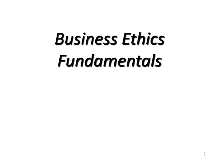 business ethics fundamentals