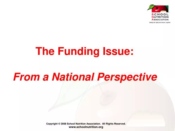 the funding issue from a national perspective