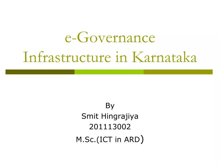 e governance infrastructure in karnataka